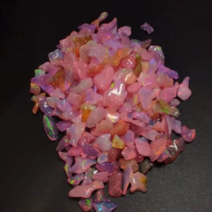 พลอยโอปอลสีชมพูเอธิโอเปียอัญมณีหลวมตัวอย่างหยาบธรรมชาติที่มีการรักษาความร้อน - Product Image 2