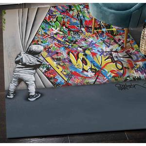 Alfombra con Diseño de Grafiti de Banksy: Alfombra con Patrón de Arte Callejero, Alfombra Impresa, Alfombra de Chenilla - Product Image 3