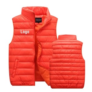 2025 hiver col montant sans manches mâle coton-rembourré veste Logo personnalisé Quilting bouffant gilet Direct prix usine enduit - Product Image 2
