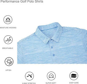 Chemises de golf pour hommes personnalisées à séchage rapide, motif uni, brodées, 100% coton, t-shirts en tricot, tissu respirant - Product Image 3