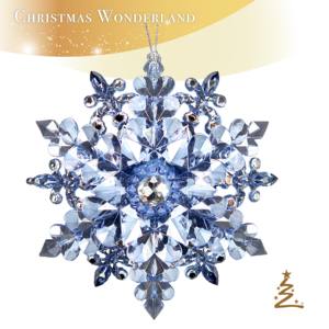 คริสมาสต์ปีใหม่ตกแต่งสีฟ้าคริลิค2ชั้นเกล็ดหิมะเครื่องประดับ - Product Image 2