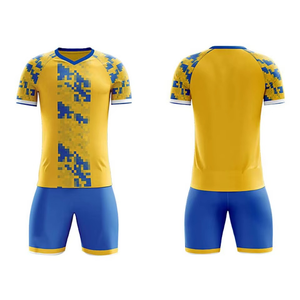 Color amarillo Grado Calidad Transpirable Camiseta retro clásica Camisetas de fútbol Camiseta de fútbol en blanco vintage - Product Image 1