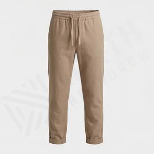 Pantalones Jogger de Algodón Orgánico para Hombre, Jersey Natural, Transpirable, Cintura Elástica, Puños en las Piernas Acanalados, Colores Personalizados Sostenibles - Product Image 1