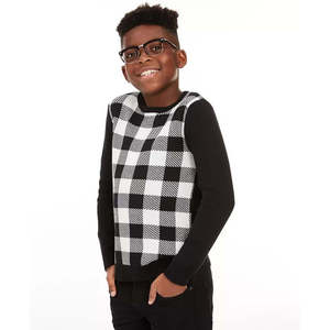 Maglione Charter Club Extra Large per Ragazzi, Design a Quadri Buffalo, Colore Naturale - Product Image 1