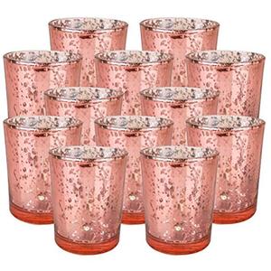 Porte-bougie en verre or rose, porte-bougie chauffe-plat - Product Image 3