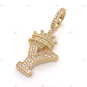 Pendentif de luxe Hip Hop diamants glacés pour unisexe Moissanite argent Sterling personnalisé lettre Y pendentif collier GRA certificat - Product Image 2