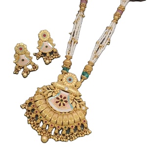 Ensemble de bijoux de mariée en or pour femmes collier de mariage ensembles de boucles d'oreilles pour femmes - Product Image 1