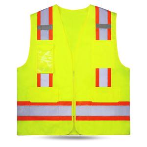 Vêtements de travail de sécurité en polyester haute visibilité classe 2 avec logo personnalisé gilet réfléchissant respirant pour le cyclisme pour la sécurité au travail - Product Image 2