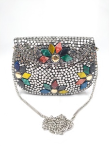 Un toque de embrague de cristal Starlight, modelo de Metal impreso personalizado para salir de noche, técnica artesanal troquelada - Product Image 5