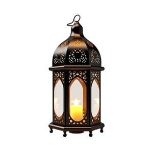 Lámpara Decorativa Dorada de Ramadán con Portavelas para Decoración del Hogar en Festividades - Product Image 3