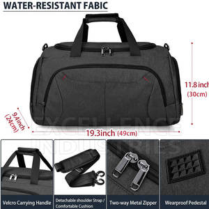 Bolsa de lona de cuero extra grande personalizable, lona de moda, cierre de cremallera de poliéster para viajes, gimnasio, uso directo de Pakistán - Product Image 2