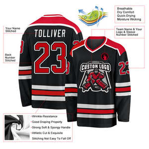 Maillots de hockey sublimés OEM et ODM avec LOGO personnalisé, uniforme et port de hockey sur glace professionnel, approvisionnement direct - Product Image 3