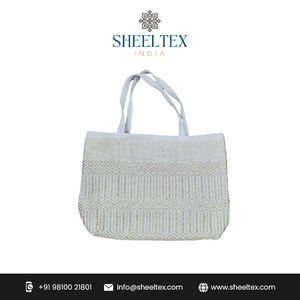 Meilleures ventes, sac à main fourre-tout en coton tissé à la main de luxe Boho avec deux poignées de doublure en tissu pour femmes - Product Image 2