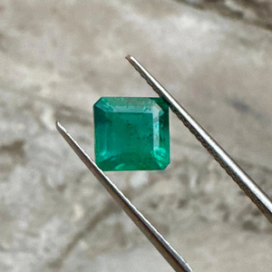 Piedra de corte de Esmeralda cuadrada de esmeralda de Zambia Natural de 7 MM con piedras preciosas sueltas de buen brillo para hacer joyas de 1,69 quilates para joyería. - Product Image 1