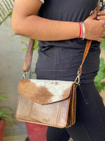 Dompet Kulit Bulu Sapi Asli Buatan Tangan Tas Tangan Wanita Gaya Tas Bahu Tas Rambut Di Tas Kulit