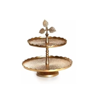 European Style 2 Tier Metal <b>Cake</b> <b>Stand</b> For Serving Decorative Gold Finishing Flower Design Metal <b>Cake</b> <b>Stand</b> For Bakery Display - Product Image 1