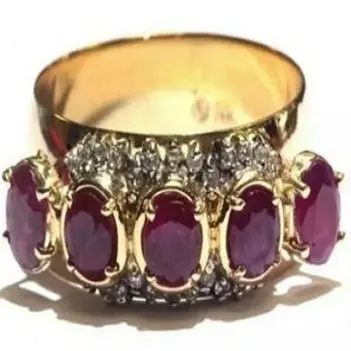 Populaire S925 naturel fin rubis et Zircon véritable anneau pur 925 en argent Sterling or polonais anneaux bijoux cadeau pour les femmes Couple