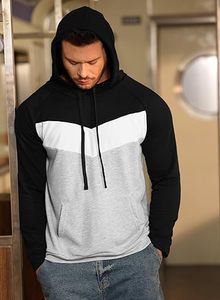 Sudadera con capucha de diseño de bloque de color para hombre con bolsillo de canguro mangas largas para la comodidad diaria de invierno y estilo casual de moda - Product Image 6