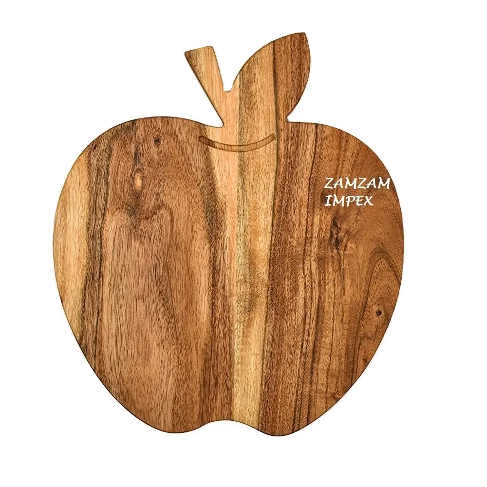 थोक पर्यावरण के अनुकूल सेब के आकार बबूल की लकड़ी रसोई बर्तन पनीर फल लकड़ी काट काटने बोर्ड