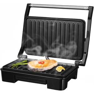 Grill électrique compact 850W antiadhésif avec plaque amovible en PTFE, utilisation intérieure/extérieure pour barbecue domestique - Product Image 1