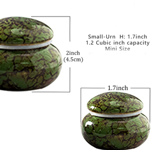 Green Small Ceramics Urn <b>Keepsake</b> Urns for Human <b>Ashes</b> 1.7'' Mini Urns for Human <b>Ashes</b> or <b>Pet</b> Hold 1.2 Cubic Inches of <b>Ashes</b> - Product Image 2