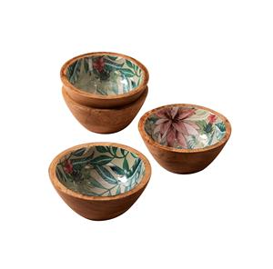 ชามเสิร์ฟไม้,ชามเสิร์ฟทำจากไม้พิมพ์ลายด้วยมือดีไซน์ใหม่ - Product Image 1
