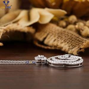 1.135 TDW Round Cut <b>Diamond</b> Pendant With Chain 925 Silver Non Certified <b>Diamond</b> Cvd/Hpht <b>Diamond</b> Lab Stone - Product Image 3