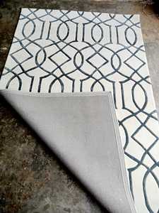 Grand tapis Oushak surdimensionné 9x12 bleu marine tapis turc avec motif abstrait tapis turc ottoman à motifs beiges - Product Image 3