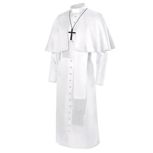 High Quality Solid Color Cotton Breathable Unisex Long <b>Dress</b> Top Trending Priest Vestments Church Apparel Traditional Muslim - Product Image 2