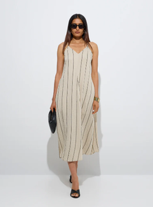 ชุดเดรสทรงเอลายทางสีเบจสำหรับตู้เสื้อผ้า - Product Image 2