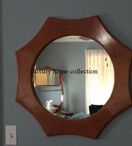 Decorative handmade wooden <b>mirror</b> <b>frame</b> featuring ornate detailing and rustic finished perfect for farmhouse interiors - Product Image 3