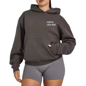 Sweat à capuche oversize d'hiver pour femmes, léger, respirant, manches chauve-souris, impression de logo personnalisée - Product Image 1