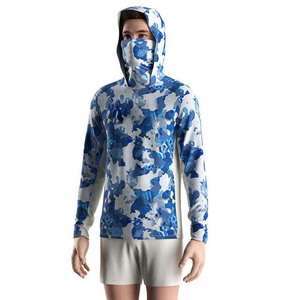 Logotipo personalizado Upf 50 de manga larga de pesca con capucha de secado rápido conjunto de camisa de protección impresa transpirable con capucha cómoda - Product Image 5