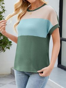 เสื้อคอกลมแขนสั้นเป็นมิตรต่อสิ่งแวดล้อมของผู้หญิงระบายอากาศได้ดีเสื้อยืดทรงหลวมลำลองฤดูใบไม้ผลิฤดูร้อน - Product Image 3