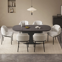 Ensemble de table à manger noir simple élégance avec tissu rembourré quatre pieds en métal robustes chaises de salle à manger pour meubles de salle à manger