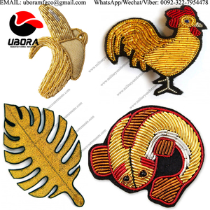 Bullion Wire Broche Zebra Street Sign 5050 Bordado a mano Insignias de cobre Chaqueta de moda Pakistán Tamaño personalizable - Product Image 3