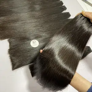 12a grade virgin human hair cuticle aligned super double drawn straight hair bundles from vietnamese raw hair supplier