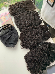 Cabello rizado negro súper doblemente tramado con ondas corporales, de cabello humano vietnamita, de 22-28 pulgadas, con trama a máquina. - Product Image 4