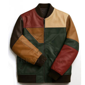 Chaqueta de Cuero con Paneles Decorativos y Forro Interior Suave para Hombre, Chaqueta Casual de Cuero con Paneles Decorativos para Hombre - Product Image 6