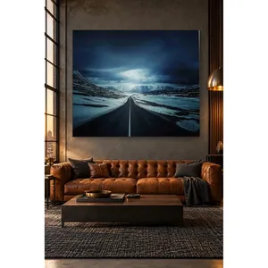 Impression sur toile de la route de Fida traversant les montagnes enneigées - Product Image 2