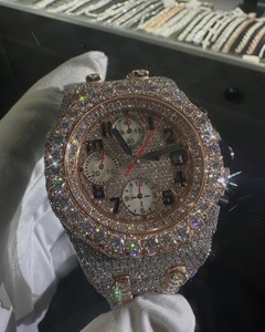 Montre en diamant Moissanite blanche VVS1, montre unique en Moissanite, montre à buste complet, montre automatique 41MM en acier inoxydable - Product Image 2