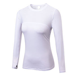 Chemise de compression à manches longues personnalisée pour femmes chemise de yoga de compression sans couture coupe ajustée chemise de sport de gymnastique noire - Product Image 3