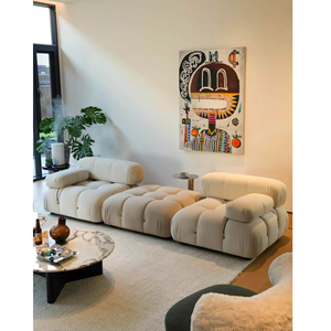 Smart Tufted Fabric Folding <b>Sofa</b> <b>for</b> Minimalist Homes - Product Image 1