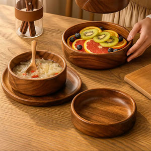 Ensaladera de madera de acacia 100% de calidad superior ecológica para uso doméstico - Product Image 6