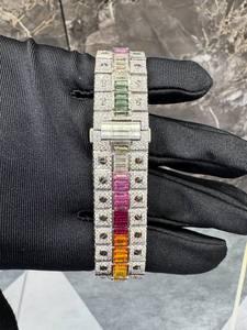 Reloj de Pulsera de Acero Inoxidable con Cristal de Aleación Cuadrado y Moissanita VVS para Hombre, Estilo Hip Hop, Diamantes Blancos, Movimiento de Cuarzo, Estilo Ejecutivo, Ideal para Regalo - Product Image 6