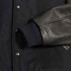 Chaqueta Universitaria Letterman para Hombre, Logotipo Personalizado, Talla Grande, Cuerpo de Lana, Mangas de Cuero Original, Parche de Lana, Bordado Chenille - Product Image 6