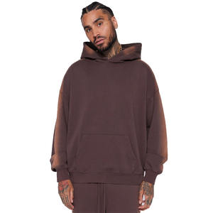 เสื้อมีฮู้ดแบบสวมหัวไหล่ขนแกะ300 GSM สีน้ำตาลสำหรับผู้ชายออกแบบได้ตามต้องการพร้อมสเปรย์ล้างด้านข้าง - Product Image 1