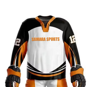 Uniformes de hockey sobre hielo con logotipo personalizado Conjunto de camisetas sublimadas de sarga de aparejos con camiseta de hockey sobre hielo con logotipo personalizado - Product Image 2