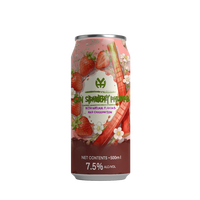 Cóctel Espumoso de Vodka con Fresa y Ruibarbo, 7.5% ABV, 500ml, en Lata/Botella, Listo para Beber, con Sabor a Frutas Premium, HACCP