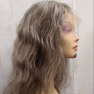<b>Grey</b> Hair <b>Wig</b> Premium Human Hair Extensions for Stylish Look - Product Image 1
